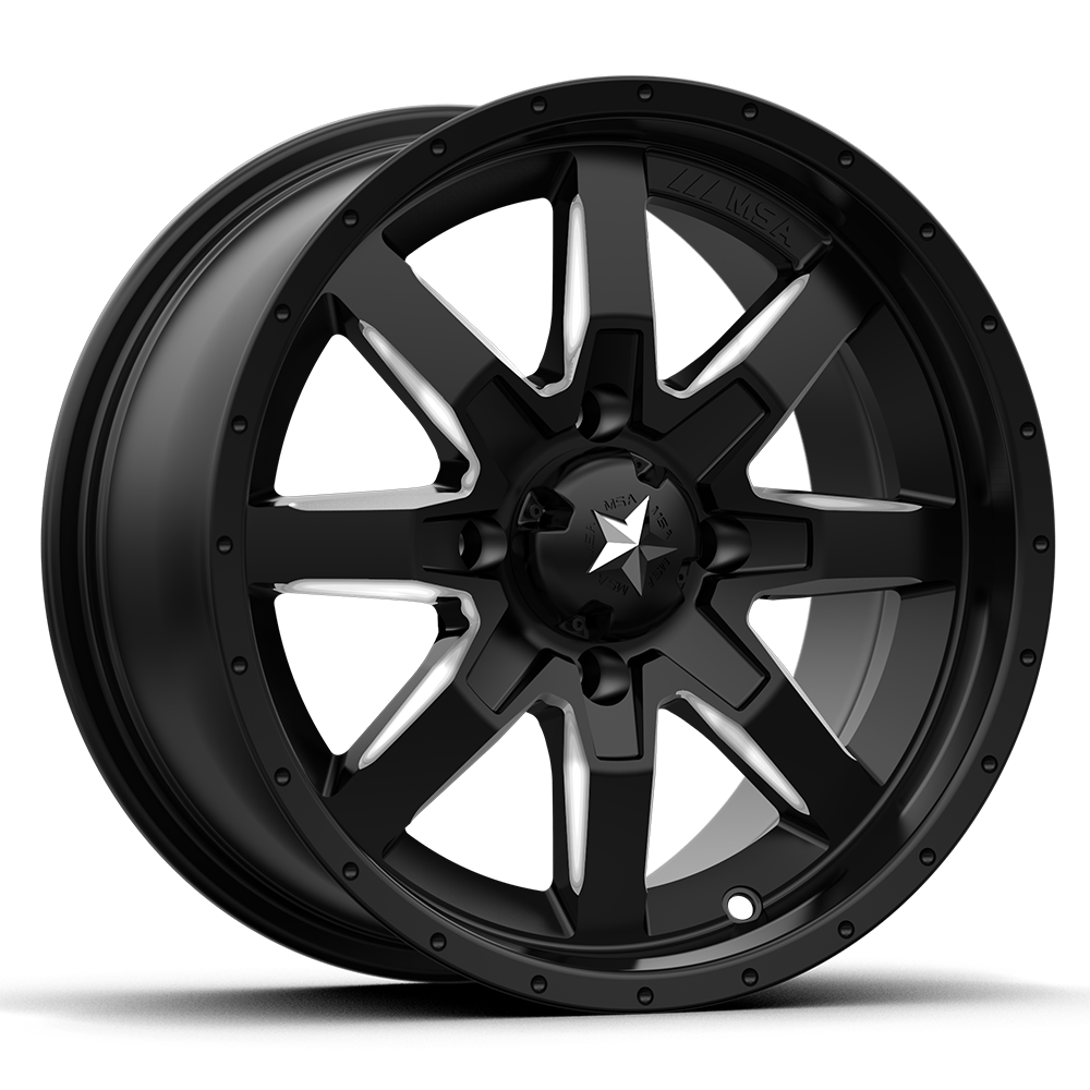 <span class="title-brand">MSA Offroad Wheels</span> ROCKER UTV 14X7 4X156 MILL FL-BLACK 10MM